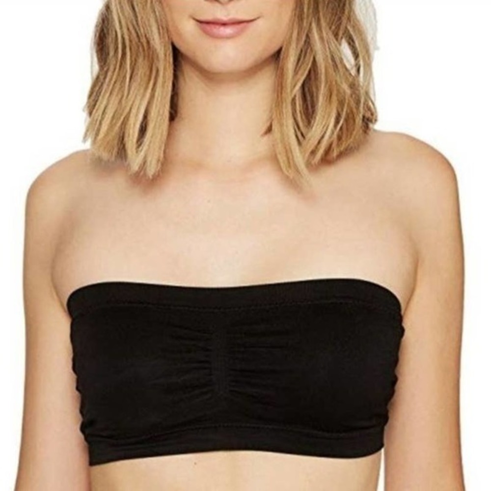 Halogen Seamless Bandeau Bralette Tube Bra Strapless In Black